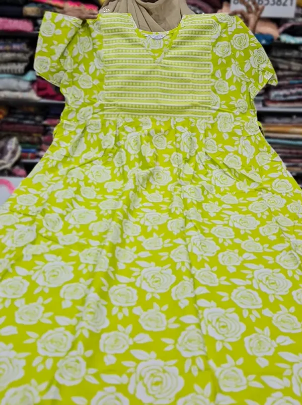 Frock Nighty – Premium Cotton | Side Pocket | Overlocked Finish | NT3379